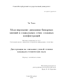 Чжао Чи. Моделирование динамики бинарных мнений в социальных сетях сложных конфигураций: дис. кандидат наук: 00.00.00 - Другие cпециальности. ФГБОУ ВО «Санкт-Петербургский государственный университет». 2025. 158 с.