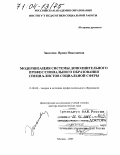 Закатова, Ирина Николаевна. Модернизация системы дополнительного профессионального образования специалистов социальной сферы: дис. доктор педагогических наук: 13.00.08 - Теория и методика профессионального образования. Москва. 2003. 420 с.