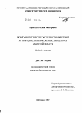 Приходько, Алена Викторовна. Морфо-экологические особенности инфузорий из природных и антропогенных биоценозов Амурской области: дис. кандидат биологических наук: 03.00.16 - Экология. Хабаровск. 2009. 150 с.