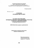 Строчков, Владимир Викторович. Научное обоснование функциональной организационной структуры сельского здравоохранения (на примере Пензенской обл.): дис. кандидат медицинских наук: 14.00.33 - Общественное здоровье и здравоохранение. Москва. 2008. 172 с.