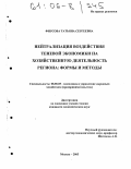 Фирсова, Татьяна Сергеевна. Нейтрализация воздействия теневой экономики на хозяйственную деятельность региона: Формы и методы: дис. кандидат экономических наук: 08.00.05 - Экономика и управление народным хозяйством: теория управления экономическими системами; макроэкономика; экономика, организация и управление предприятиями, отраслями, комплексами; управление инновациями; региональная экономика; логистика; экономика труда. Москва. 2005. 178 с.