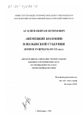 Агасиев, Икирам Керимович. Немецкие колонии в Волынской губернии, конец ХVIII - начало ХХ вв.: дис. кандидат исторических наук: 07.00.02 - Отечественная история. Красноярск. 1999. 270 с.