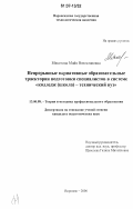 Мякотина, Майя Вячеславовна. Непрерывные вариативные образовательные траектории подготовки специалистов в системе "колледж (школа) - технический вуз": дис. кандидат педагогических наук: 13.00.08 - Теория и методика профессионального образования. Воронеж. 2006. 203 с.