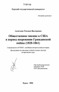 Алентьева, Татьяна Викторовна. Общественное мнение в США в период назревания Гражданской войны: 1828-1861: дис. доктор исторических наук: 07.00.03 - Всеобщая история (соответствующего периода). Курск. 2006. 600 с.