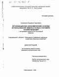 Соломкина, Людмила Георгиевна. Организационно-экономические основы использования земель в новых условиях хозяйствования: На примере хозяйств Юга Ростовской области: дис. кандидат экономических наук: 08.00.05 - Экономика и управление народным хозяйством: теория управления экономическими системами; макроэкономика; экономика, организация и управление предприятиями, отраслями, комплексами; управление инновациями; региональная экономика; логистика; экономика труда. Новочеркасск. 1998. 160 с.