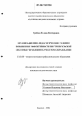 Грибова, Галина Викторовна. Организационно-педагогические условия повышения эффективности внутривузовской системы управления качеством образования: дис. кандидат педагогических наук: 13.00.08 - Теория и методика профессионального образования. Барнаул. 2006. 228 с.
