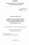Денисов, Владимир Венгерьевич. Особенности формирования и развития малого и среднего предпринимательства в трансграничных регионах России: на примере Приморского края: дис. кандидат социологических наук: 22.00.03 - Экономическая социология и демография. Владивосток. 2006. 214 с.