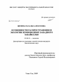Щепина, Наталья Алексеевна. Особенности распространения и экологии земноводных Западного Забайкалья: дис. кандидат биологических наук: 03.00.16 - Экология. Улан-Удэ. 2009. 161 с.