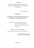 Хакимов, Махамад Сайфович. Особенности становления политического суверенитета таджикского народа: дис. кандидат политических наук: 23.00.02 - Политические институты, этнополитическая конфликтология, национальные и политические процессы и технологии. Душанбе. 2005. 154 с.