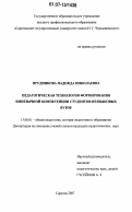 Прудникова, Надежда Николаевна. Педагогическая технология формирования иноязычной компетенции студентов неязыковых вузов: дис. кандидат педагогических наук: 13.00.01 - Общая педагогика, история педагогики и образования. Саратов. 2007. 231 с.