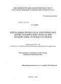 Со Аунг. Переходные процессы в электрических цепях технических средств при воздействии грозовых разрядов: дис. кандидат технических наук: 05.13.05 - Элементы и устройства вычислительной техники и систем управления. Москва. 2010. 135 с.