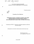 Подвербных, Ольга Ефимовна. Переподготовка рабочих кадров в системе непрерывного профессионального образования: Методология, теория, практика: дис. доктор экономических наук: 08.00.05 - Экономика и управление народным хозяйством: теория управления экономическими системами; макроэкономика; экономика, организация и управление предприятиями, отраслями, комплексами; управление инновациями; региональная экономика; логистика; экономика труда. Москва. 2004. 287 с.