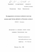 Илюшечкина, Нелли Валентиновна. Поливариантность онтогенеза и особенности структуры ценопопуляций Valeriana officialis L. и Polemonium caeruleum L.: дис. кандидат биологических наук: 03.00.05 - Ботаника. Йошкар-Ола. 1998. 213 с.