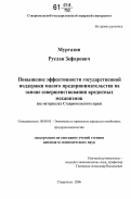 Муртазин, Руслан Зефарович. Повышение эффективности государственной поддержки малого предпринимательства на основе совершенствования кредитных механизмов: на материалах Ставропольского края: дис. кандидат экономических наук: 08.00.05 - Экономика и управление народным хозяйством: теория управления экономическими системами; макроэкономика; экономика, организация и управление предприятиями, отраслями, комплексами; управление инновациями; региональная экономика; логистика; экономика труда. Ставрополь. 2006. 165 с.