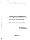 Чернова, Марина Александровна. Повышение экономической эффективности регионального АПК на основе развития маркетинга: На материалах Ставропольского края: дис. кандидат экономических наук: 08.00.05 - Экономика и управление народным хозяйством: теория управления экономическими системами; макроэкономика; экономика, организация и управление предприятиями, отраслями, комплексами; управление инновациями; региональная экономика; логистика; экономика труда. Ставрополь. 2000. 182 с.
