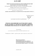 Васильев, Максим Владимирович. Право на объединение как фундаментальное право человека и формы реализации защитной функции профсоюзов по трудовому кодексу РФ: дис. кандидат юридических наук: 12.00.05 - Трудовое право; право социального обеспечения. Казань. 2006. 216 с.