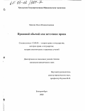 Малова, Ольга Владиславовна. Правовой обычай как источник права: дис. кандидат юридических наук: 12.00.01 - Теория и история права и государства; история учений о праве и государстве. Екатеринбург. 2002. 187 с.