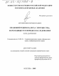 Антонов, Николай Николаевич. Правовой режим налога с имущества, переходящего в порядке наследования или дарения: дис. кандидат юридических наук: 12.00.14 - Административное право, финансовое право, информационное право. Москва. 2003. 244 с.