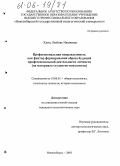 Кунц, Любовь Ивановна. Профессиональная направленность как фактор формирования образа будущей профессиональной деятельности личности: На материале студентов-психологов: дис. кандидат психологических наук: 19.00.01 - Общая психология, психология личности, история психологии. Новосибирск. 2005. 216 с.