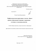 Гузенко, Лидия Владимировна. Профессиональная ориентация в системе общего среднего образования Германии: современное состояние и тенденции развития: дис. кандидат педагогических наук: 13.00.01 - Общая педагогика, история педагогики и образования. Волгоград. 2013. 181 с.