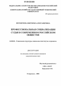 Переверзева, Виктория Александровна. Профессиональная социализация судьи в современном российском обществе: дис. кандидат социологических наук: 22.00.04 - Социальная структура, социальные институты и процессы. Ставрополь. 2006. 183 с.