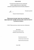 Чешуина, Татьяна Григорьевна. Производственная практика как фактор формирования профессиональной компетентности студентов педвуза: дис. кандидат педагогических наук: 13.00.01 - Общая педагогика, история педагогики и образования. Томск. 2006. 212 с.