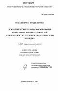 Тухман, Ирина Владимировна. Психологические условия формирования профессионально-педагогической компетентности у студентов педагогического колледжа: дис. кандидат психологических наук: 19.00.07 - Педагогическая психология. Нижний Новгород. 2007. 207 с.