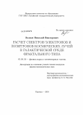 Волков, Николай Викторович. Расчет спектров электронов и позитронов космических лучей в галактической среде фрактального типа: дис. кандидат физико-математических наук: 01.04.16 - Физика атомного ядра и элементарных частиц. Барнаул. 2010. 123 с.