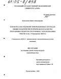 Кривошеева, Мария Александровна. Разработка и исследование информационных систем для оценки характеристик потребительского качества программных продуктов, построенных с использованием СУБД MS Access, IC Предприятие, ORACLE: дис. кандидат экономических наук: 08.00.13 - Математические и инструментальные методы экономики. Ростов-на-Дону. 2004. 275 с.
