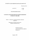 Родин, Дмитрий Вячеславович. Разработка маркетинговой программы продвижения брэндов организации: дис. кандидат экономических наук: 08.00.05 - Экономика и управление народным хозяйством: теория управления экономическими системами; макроэкономика; экономика, организация и управление предприятиями, отраслями, комплексами; управление инновациями; региональная экономика; логистика; экономика труда. Воронеж. 2009. 189 с.
