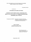 Деружинская, Марина Петровна. Развитие институционально-экономической инфраструктуры города в условиях модернизации: принципы, инструменты: дис. кандидат экономических наук: 08.00.05 - Экономика и управление народным хозяйством: теория управления экономическими системами; макроэкономика; экономика, организация и управление предприятиями, отраслями, комплексами; управление инновациями; региональная экономика; логистика; экономика труда. Новороссийск. 2008. 200 с.