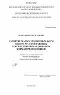 Беляев, Юрий Ростиславович. Развитие малых эрозионных форм центра Русской равнины в межледниково-ледниковом климатическом цикле: дис. кандидат географических наук: 25.00.25 - Геоморфология и эволюционная география. Москва. 2006. 204 с.