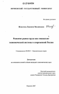 Шляхтова, Людмила Михайловна. Развитие рынка труда как социально-экономической системы в современной России: дис. кандидат экономических наук: 08.00.01 - Экономическая теория. Воронеж. 2007. 200 с.
