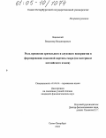 Яцковский, Владимир Владимирович. Роль процессов зрительного и слухового восприятия в формировании языковой картины мира: На материале английского языка: дис. кандидат филологических наук: 10.02.04 - Германские языки. Санкт-Петербург. 2005. 197 с.