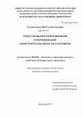 Гулмагомедов, Иса Гулмагомедович. Роль руководителя предприятия в формировании конкурентоспособности работников: дис. кандидат экономических наук: 08.00.05 - Экономика и управление народным хозяйством: теория управления экономическими системами; макроэкономика; экономика, организация и управление предприятиями, отраслями, комплексами; управление инновациями; региональная экономика; логистика; экономика труда. Краснодар. 2013. 143 с.