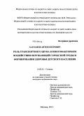 Харламов, Антон Петрович. Роль транспортного шума в многофакторном воздействии окружающей городской среды и формировании здоровья детского населения: дис. кандидат медицинских наук: 14.02.01 - Гигиена. Мытищи. 2012. 184 с.