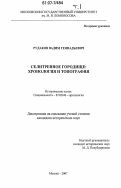 Рудаков, Вадим Геннадьевич. Селитренное городище: хронология и топография: дис. кандидат исторических наук: 07.00.06 - Археология. Москва. 2007. 527 с.