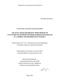 Колесник, Георгий Всеволодович. Система моделей оценки эффективности стратегий управления промышленным комплексом в условиях экономического кризиса: дис. кандидат физико-математических наук: 05.13.18 - Математическое моделирование, численные методы и комплексы программ. Тверь. 2001. 141 с.