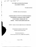 Осипова, Людмила Владимировна. Содержание и структура регионального компонента в профессиональной подготовке специалистов сферы туристской деятельности: дис. кандидат педагогических наук: 13.00.08 - Теория и методика профессионального образования. Сходня. 2001. 173 с.