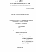 Кыргыс, Кежикмаа Владимировна. Состав и структура растительности степных экосистем нагорья Сангилен: Юго-Восточная Тыва: дис. кандидат биологических наук: 03.00.05 - Ботаника. Улан-Удэ. 2006. 154 с.