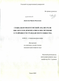Данилова, Ирина Павловна. Социально-философский анализ роли институтов демократии в обеспечении устойчивости гражданского общества: дис. кандидат философских наук: 09.00.11 - Социальная философия. Томск. 2009. 139 с.