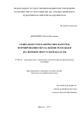 Дмитриева, Юлия Николаевна. Социально-географические факторы формирования образа жизни молодежи: на примере Иркутской области: дис. кандидат наук: 25.00.24 - Экономическая, социальная и политическая география. Иркутск. 2017. 239 с.