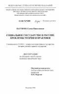 Наумова, Елена Николаевна. Социальное государство в России: проблемы теории и практики: дис. кандидат юридических наук: 12.00.01 - Теория и история права и государства; история учений о праве и государстве. Владимир. 2006. 172 с.