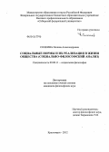 Солкина, Полина Александровна. Социальные нормы и их реализации в жизни общества: социально-философский анализ: дис. кандидат философских наук: 09.00.11 - Социальная философия. Красноярск. 2012. 127 с.