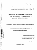 Дудко, Виктория Викторовна. Совершенствование инструментов обслуживания VIP-клиентов коммерческого банка: дис. кандидат экономических наук: 08.00.10 - Финансы, денежное обращение и кредит. Ставрополь. 2010. 188 с.