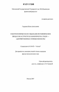 Гордеева, Юлия Анатольевна. Спектроскопическое исследование фотофизических процессов в структурах нанопористое стекло - адсорбированные сложные молекуляры: дис. кандидат физико-математических наук: 01.04.05 - Оптика. Москва. 2007. 138 с.