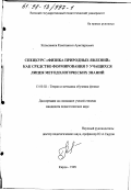 Колесников, Константин Аристархович. Спецкурс "Физика природных явлений" как средство формирования у учащихся лицея методологических знаний: дис. кандидат педагогических наук: 13.00.02 - Теория и методика обучения и воспитания (по областям и уровням образования). Киров. 1998. 184 с.