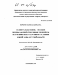 Коршун, Марина Васильевна. Сравнительная оценка способов предпосадочной стимуляции клубней для получения раннего картофеля в условиях южной зоны Амурской области: дис. кандидат сельскохозяйственных наук: 06.01.09 - Растениеводство. Благовещенск. 2004. 148 с.
