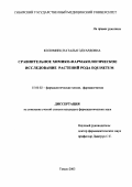 Коломиец, Наталья Эдуардовна. Сравнительное химико-фармакологическое исследование растений рода Equisetum: дис. : 15.00.02 - Фармацевтическая химия и фармакогнозия. Москва. 2005. 169 с.
