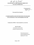 Козельцева, Елена Андреевна. Сравнительный анализ методологии и организации бухгалтерского учета во Франции и в России: дис. кандидат экономических наук: 08.00.12 - Бухгалтерский учет, статистика. Москва. 2005. 226 с.